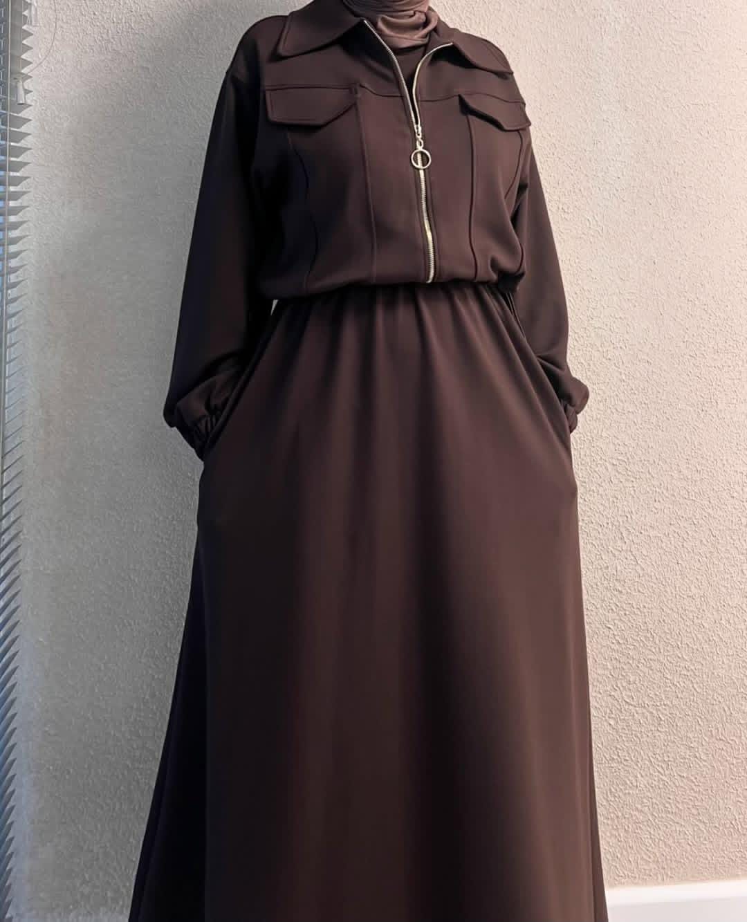 2PC Long Frock With Upper Fleece Jacket