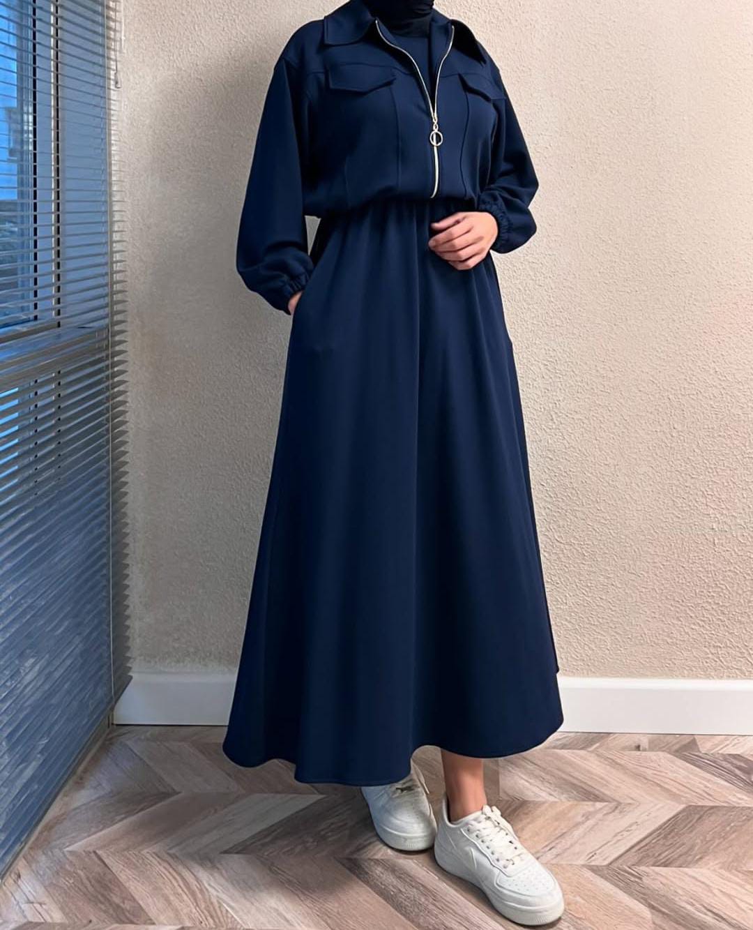 2PC Long Frock With Upper Fleece Jacket
