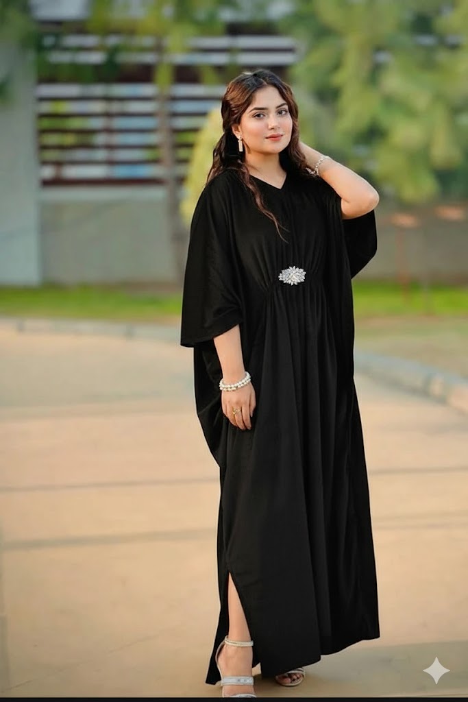 Luxury Velvet Kaftan  Elegant Flowing Evening Wear