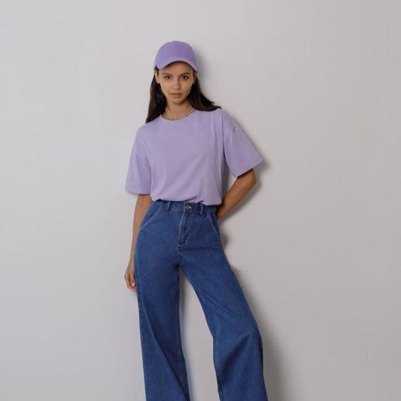 Classic Comfort - Lilac Purple Half Sleeve T-Shirt