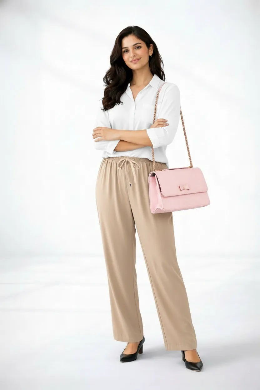 White Shirt & Beige Pant Set