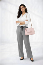 White Shirt & Gray Pant Set
