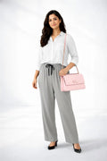 White Shirt & Gray Pant Set