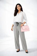 White Shirt & Gray Pant Set